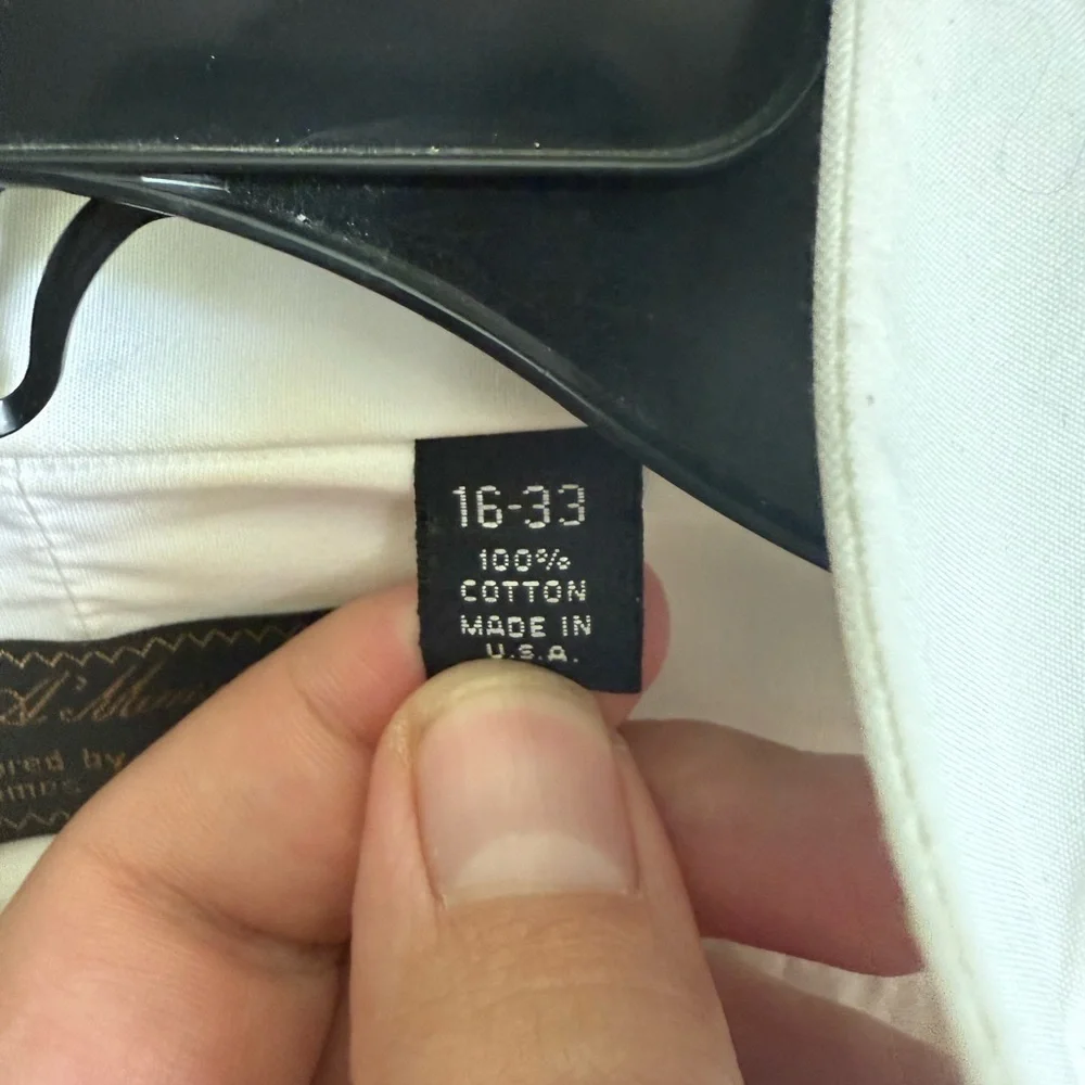 Men’s 16-33 Filo A Mana Tom James Pleated Long Sleeve Formal Dress Shirt - Picture 7 of 8